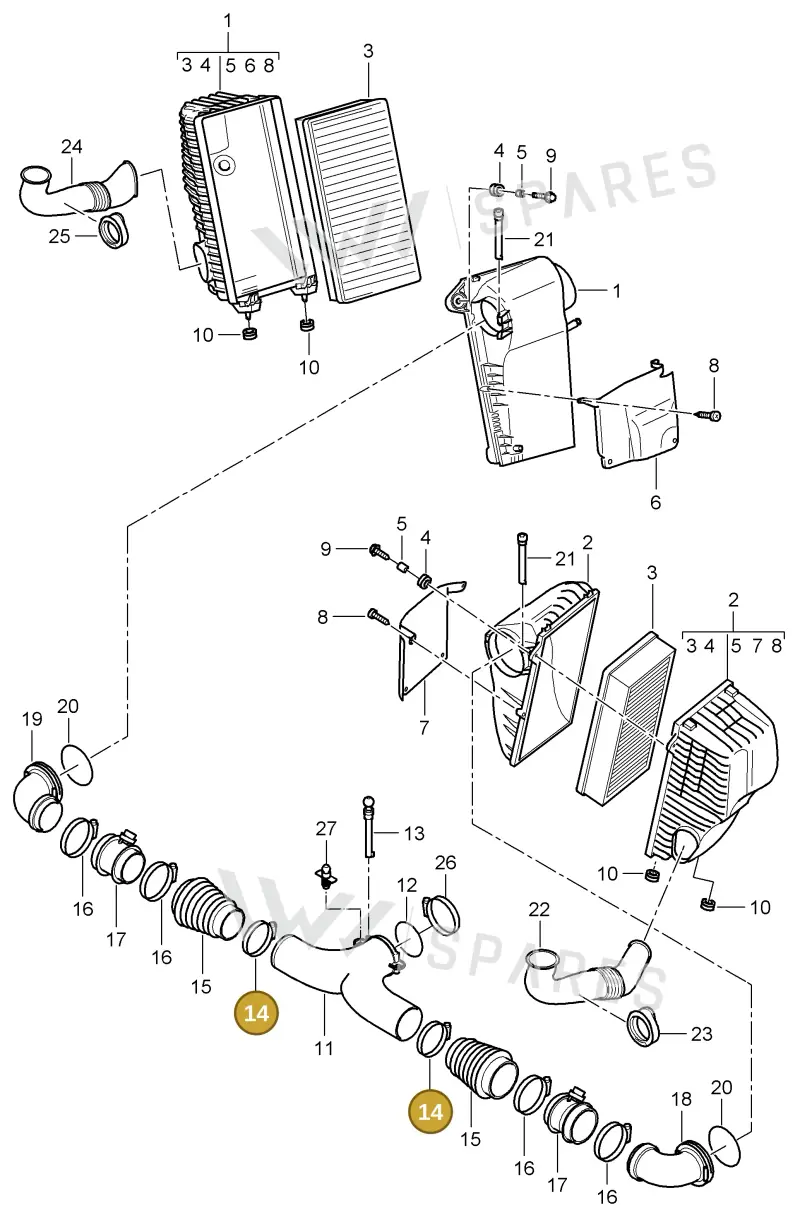 N0245232 — Porsche Cayenne (2007-2010) diagram p31106000, position 14