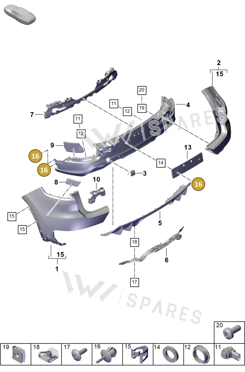 N0385494 — Porsche Cayenne Hybrid Coupe (2023-) diagram p60802620, position 16