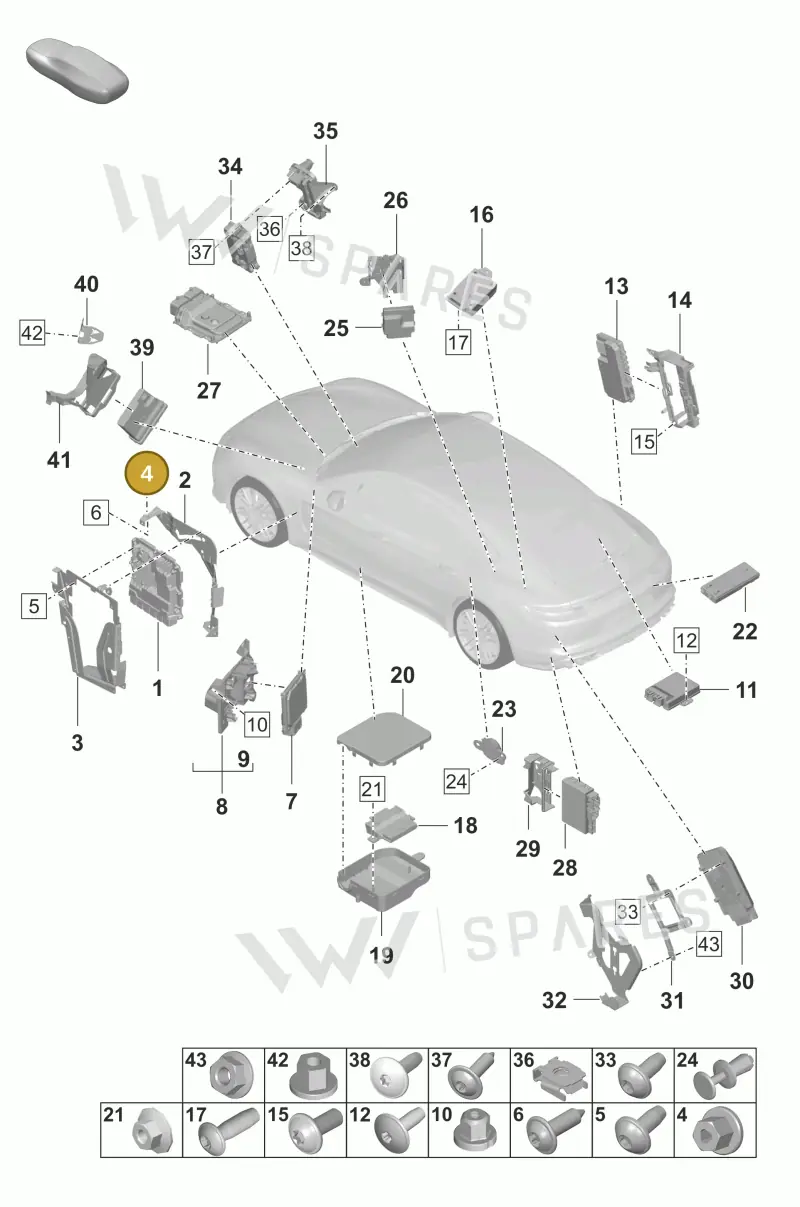 N10015101 — Porsche Panamera 4 Hybrid (2020-2023) diagram p58901003, position 4