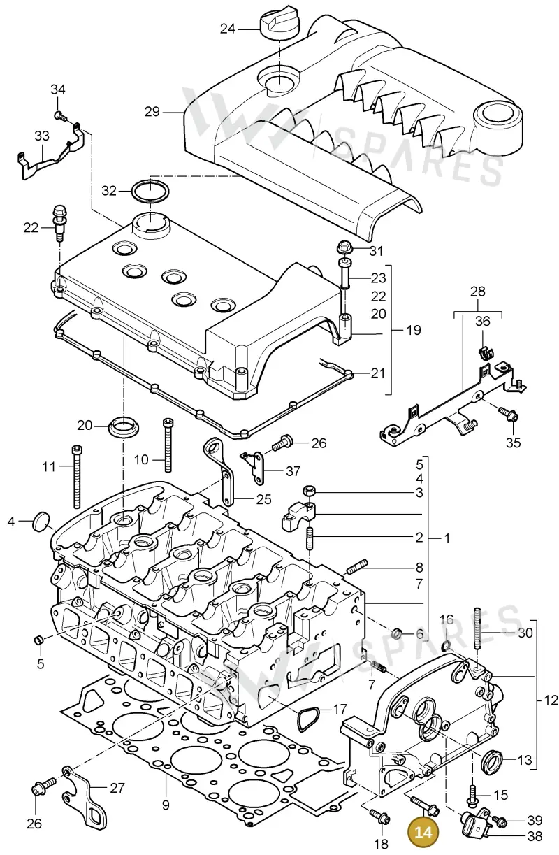 N10102302 — Porsche Cayenne (2002-2006) diagram p24103002, position 14