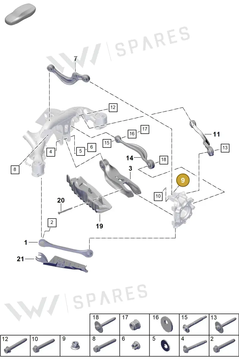 N10106403 — Porsche Cayenne Hybrid Coupe (2023-) diagram p60501050, position 9