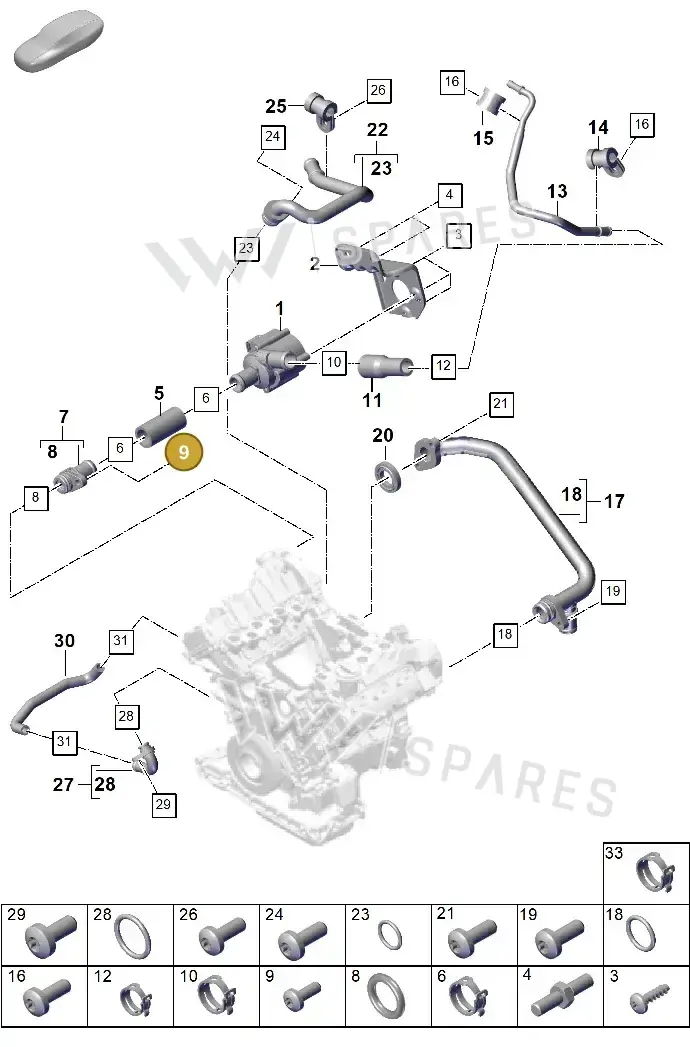 N10124309 — Porsche Cayenne Hybrid Coupe (2023-) diagram p60105055, position 9