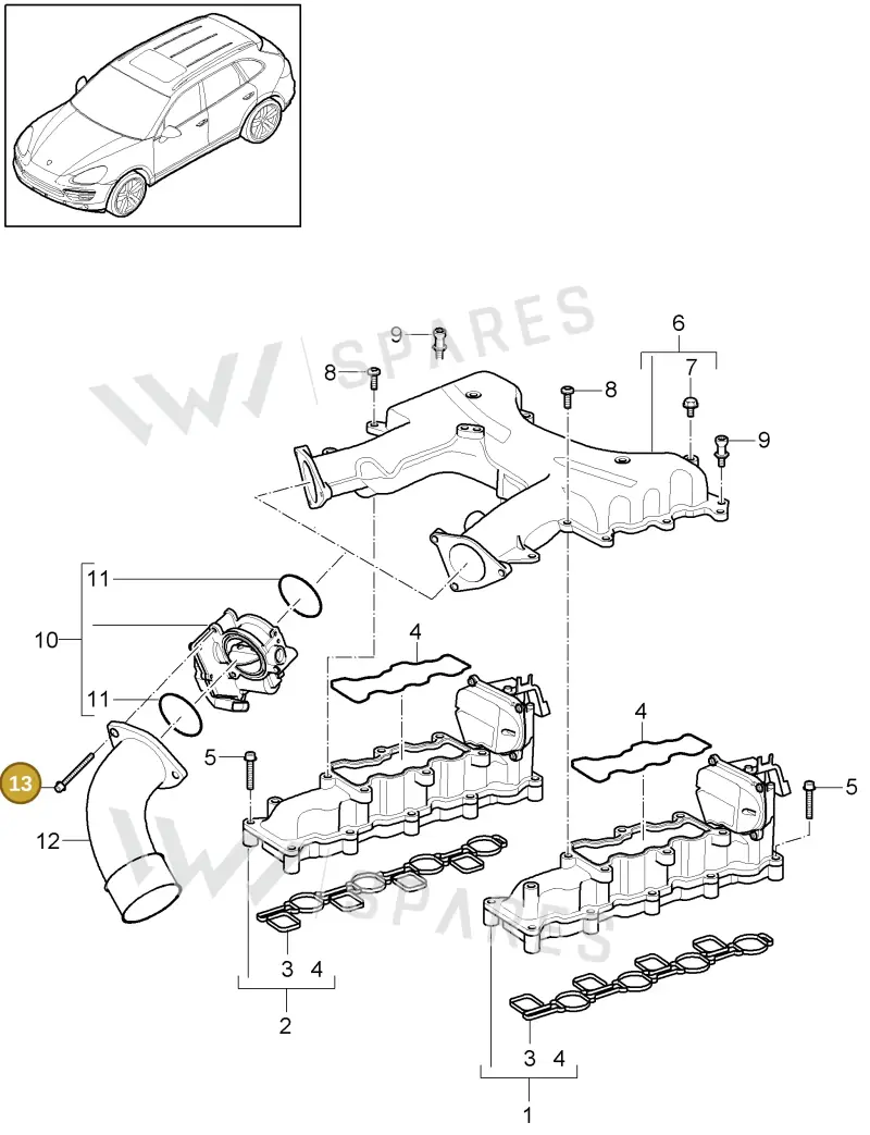 N10127005 — Porsche Cayenne (2010-2018) diagram p37107067, position 13