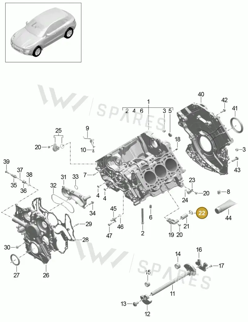 N10202001 — Porsche Macan GTS (2013-2018) diagram p44101040, position 22