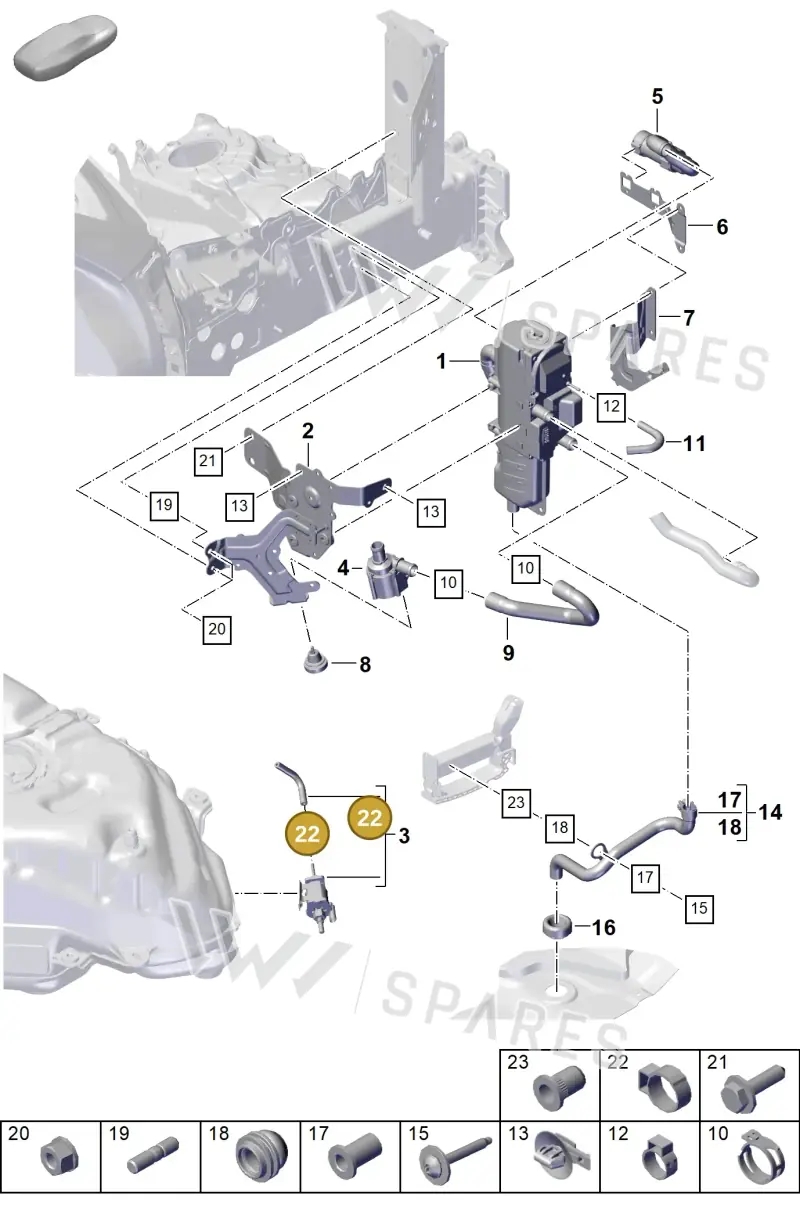 N10203501 — Porsche Cayenne Hybrid Coupe (2023-) diagram p60813800, position 22
