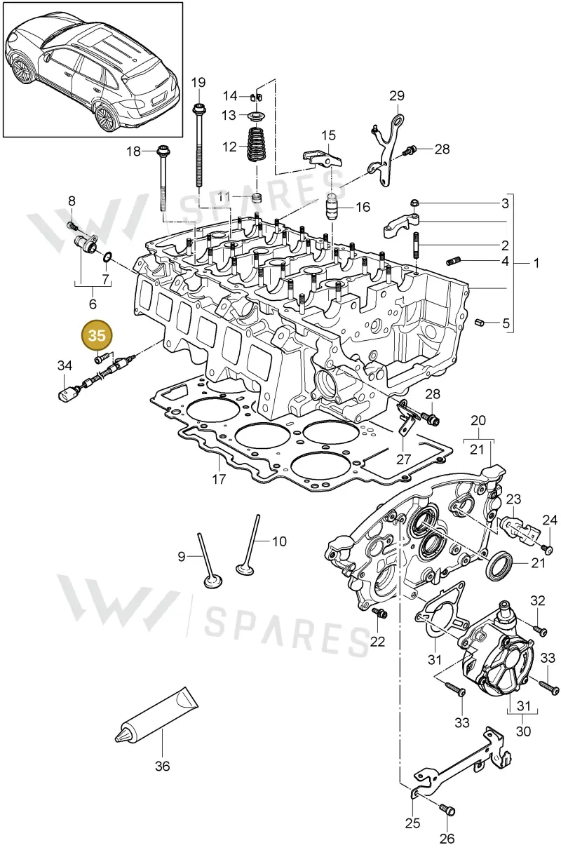 N10226103 — Porsche Cayenne (2010-2018) diagram p37103005, position 35