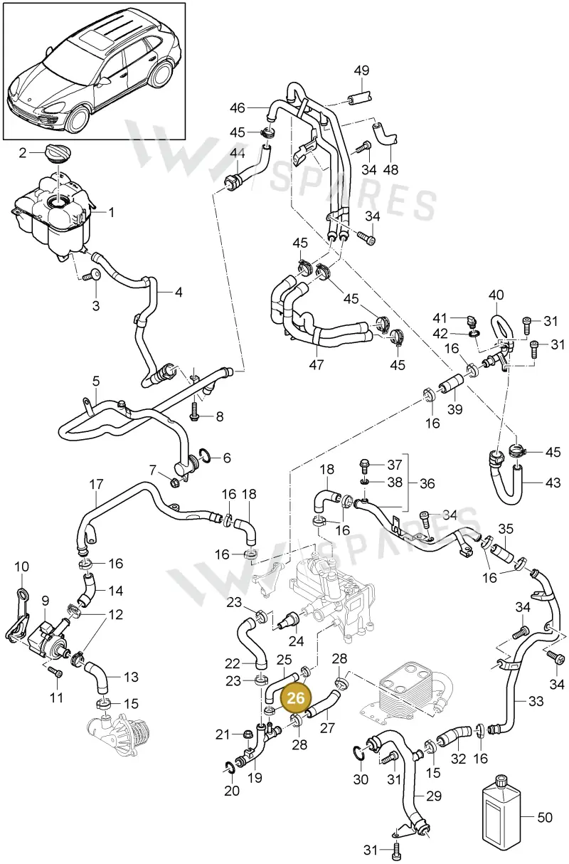 N10233401 — Porsche Cayenne (2010-2018) diagram p37105045, position 26