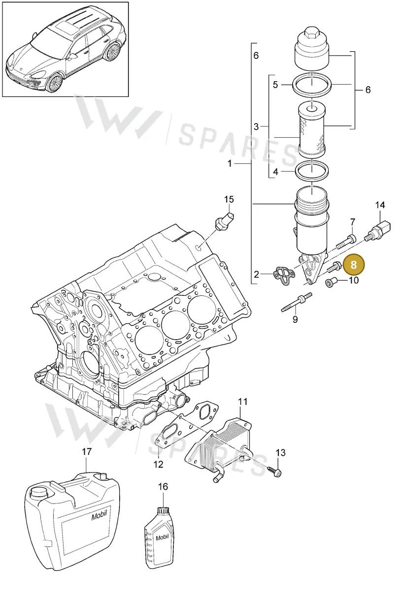 N10285602 — Porsche Cayenne (2010-2018) diagram p37104080, position 8