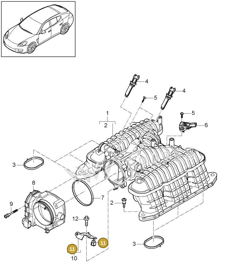 N10320302 — Porsche Panamera (2009-2016) diagram p35107052, position 11