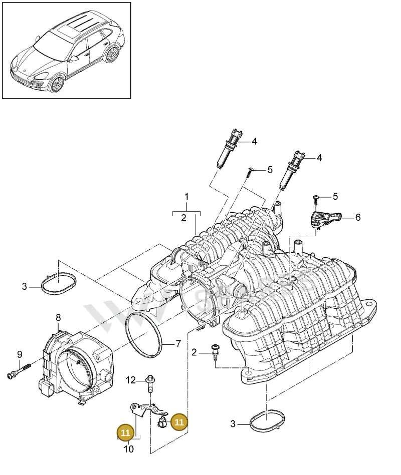 N10320302 — Porsche Cayenne (2010-2018) diagram p37107052, position 11