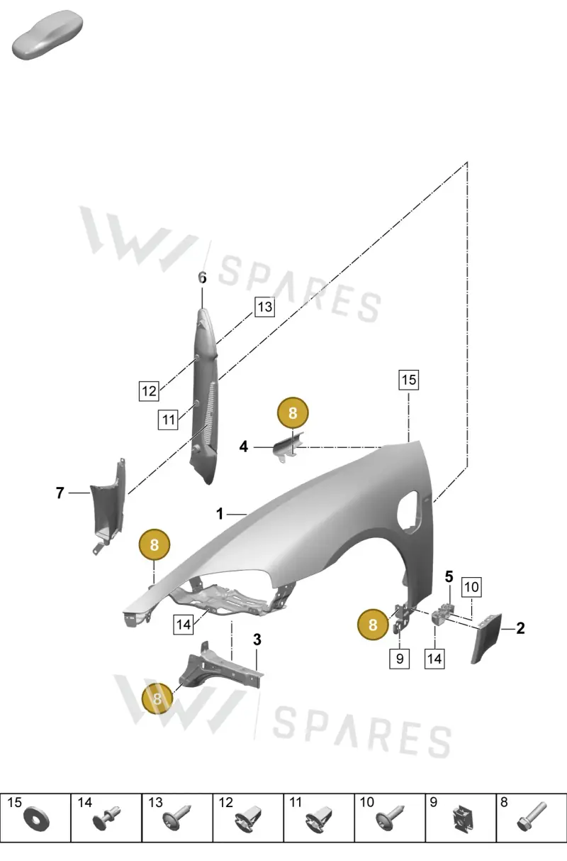 N10321003 — Porsche Taycan Sport Turismo (2023-) diagram p64801400, position 8