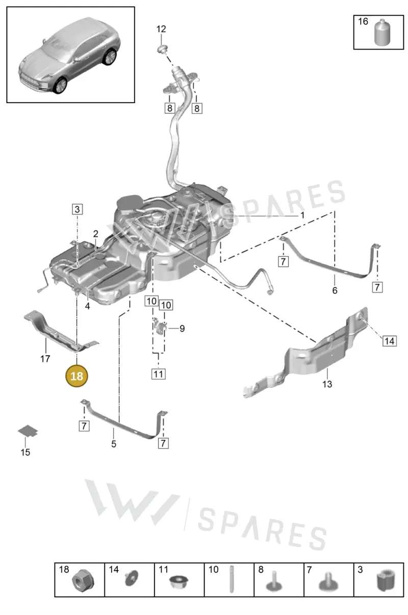 N10340103 — Porsche Macan R4 TFSI (2018-) diagram p52000037, position 18