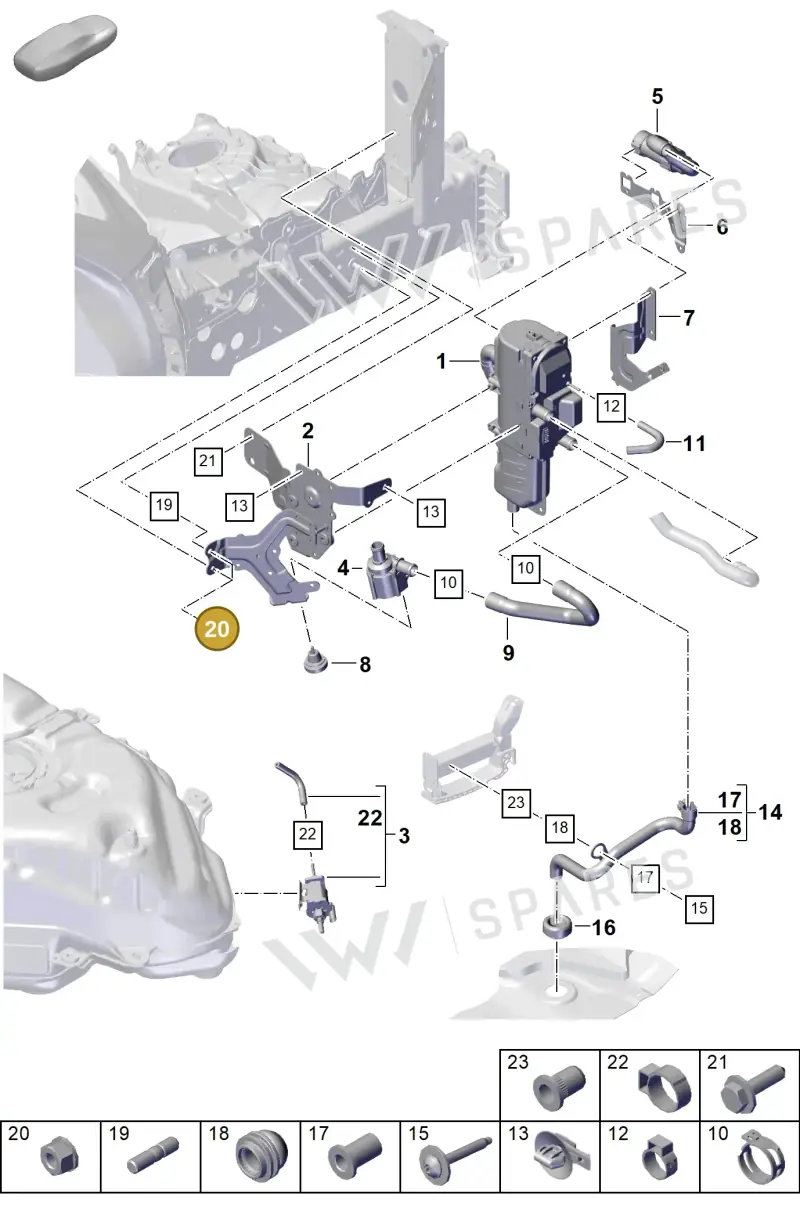 N10340103 — Porsche Cayenne Hybrid Coupe (2023-) diagram p60813800, position 20