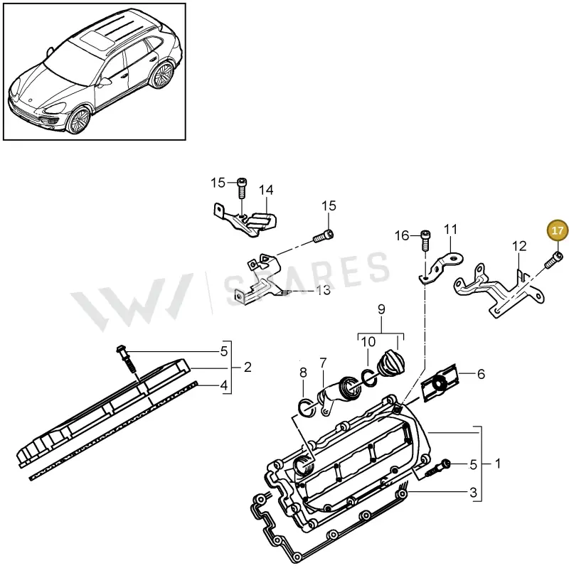 N10346904 — Porsche Cayenne (2010-2018) diagram p37103030, position 17