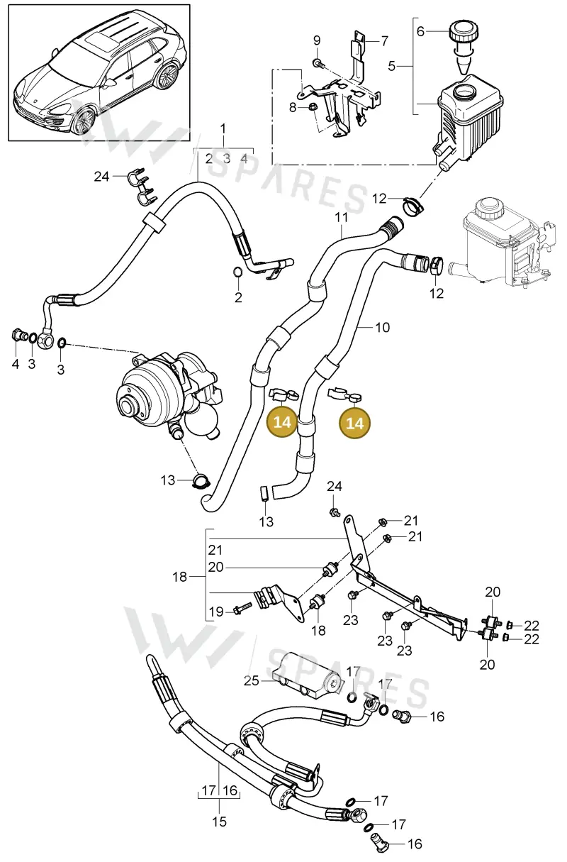 N10400501 — Porsche Cayenne (2010-2018) diagram p37402035, position 14
