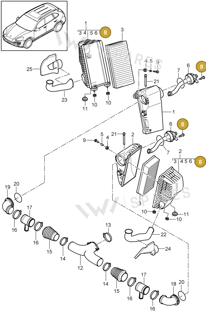 N10419702 — Porsche Cayenne (2010-2018) diagram p37106005, position 8