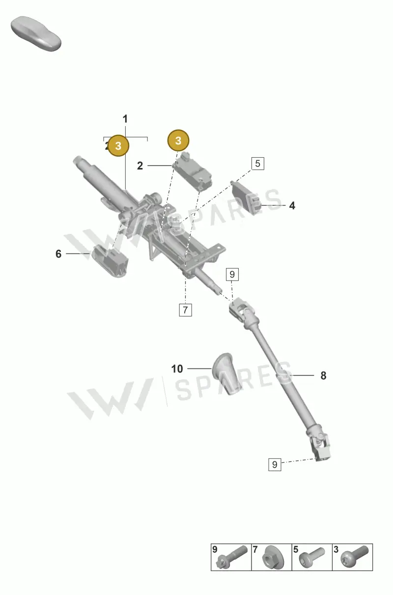 N10430104 — Porsche Taycan Sport Turismo (2023-) diagram p53403300, position 3