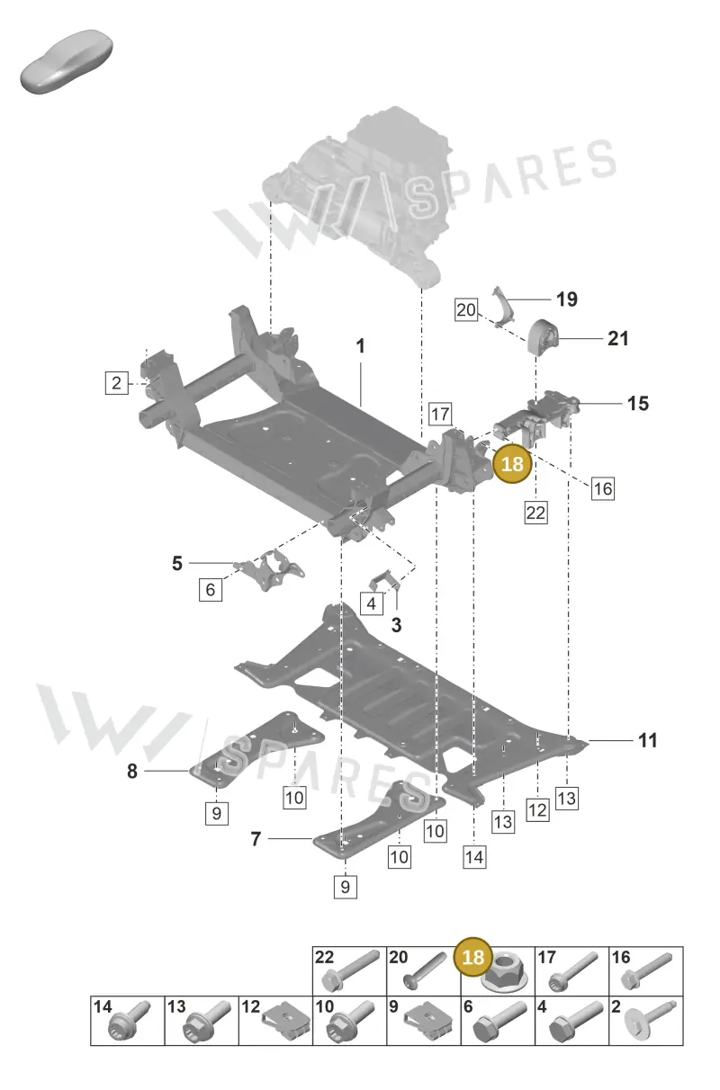 N10435506 — Porsche Taycan Sport Turismo (2019-2024) diagram p56401000, position 18