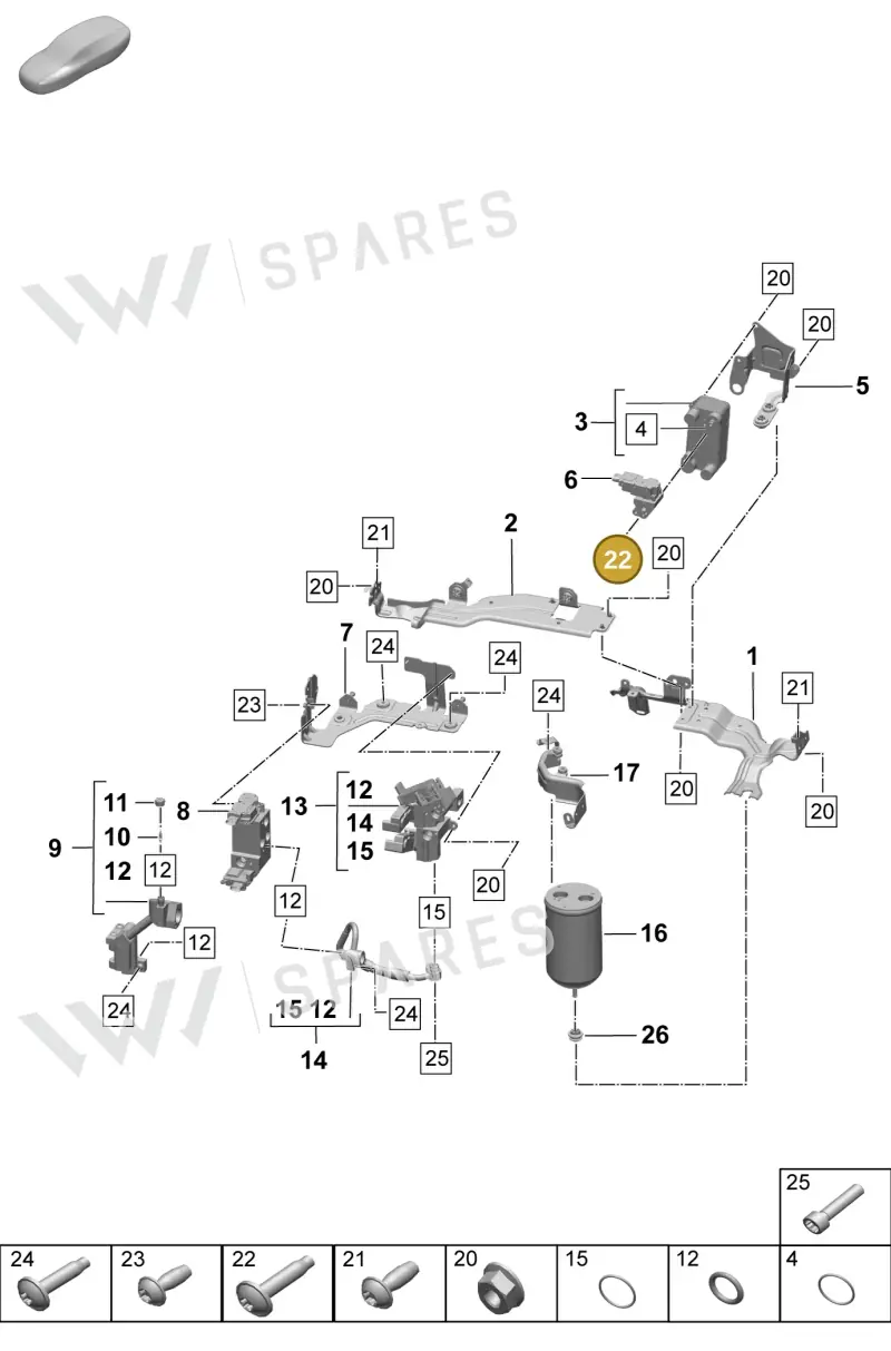 N10438202 — Porsche Macan 4 (2024-) diagram p61814420, position 22
