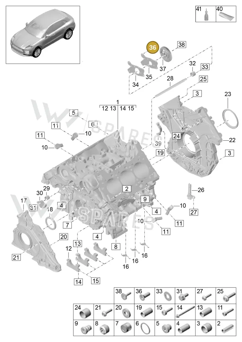 N10448506 — Porsche Macan R4 TFSI (2018-) diagram p52000003, position 36