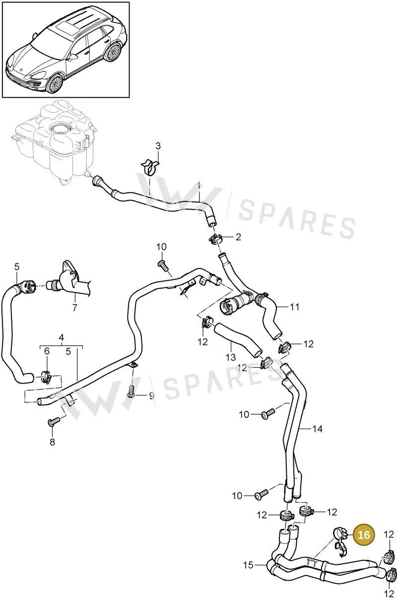 N10450801 — Porsche Cayenne (2010-2018) diagram p37105067, position 16