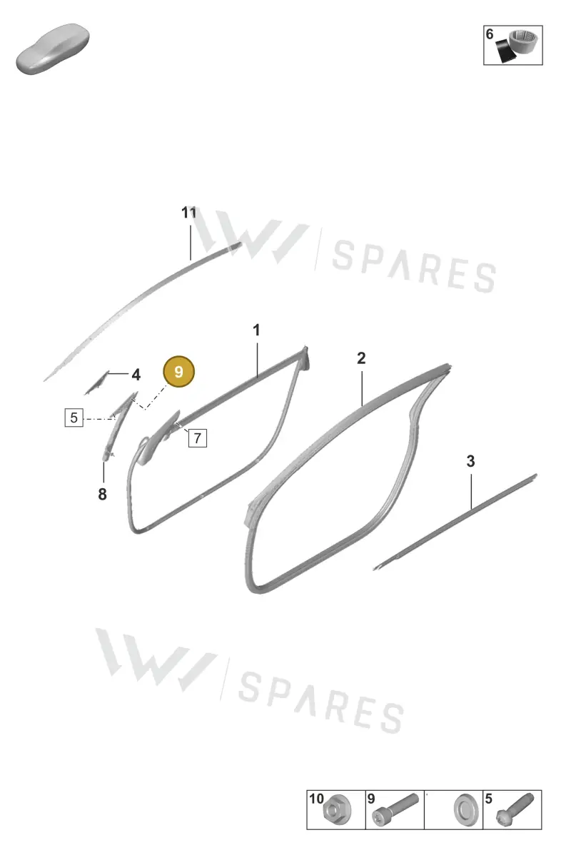 N10456201 — Porsche 992 Carrera Coupe (2024-) diagram p53804100, position 9