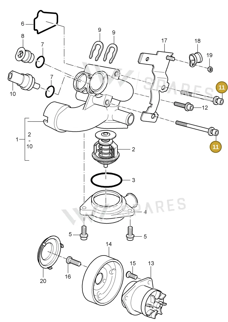 N10458301 — Porsche Cayenne (2002-2006) diagram p24105002, position 11