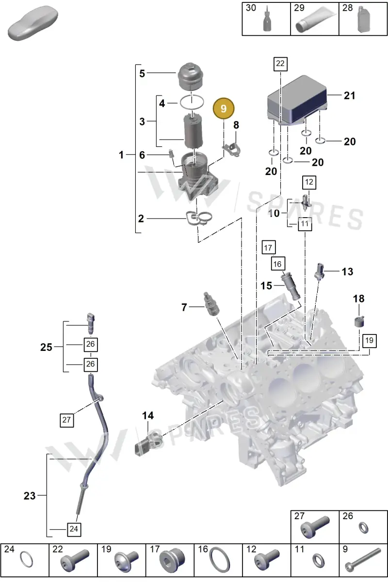 N10470703 — Porsche Cayenne Hybrid Coupe (2023-) diagram p60104210, position 9