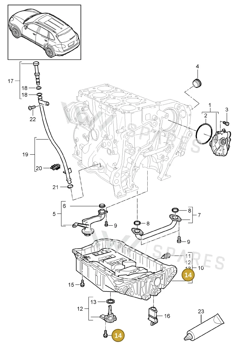 N10472003 — Porsche Cayenne (2010-2018) diagram p37104020, position 14