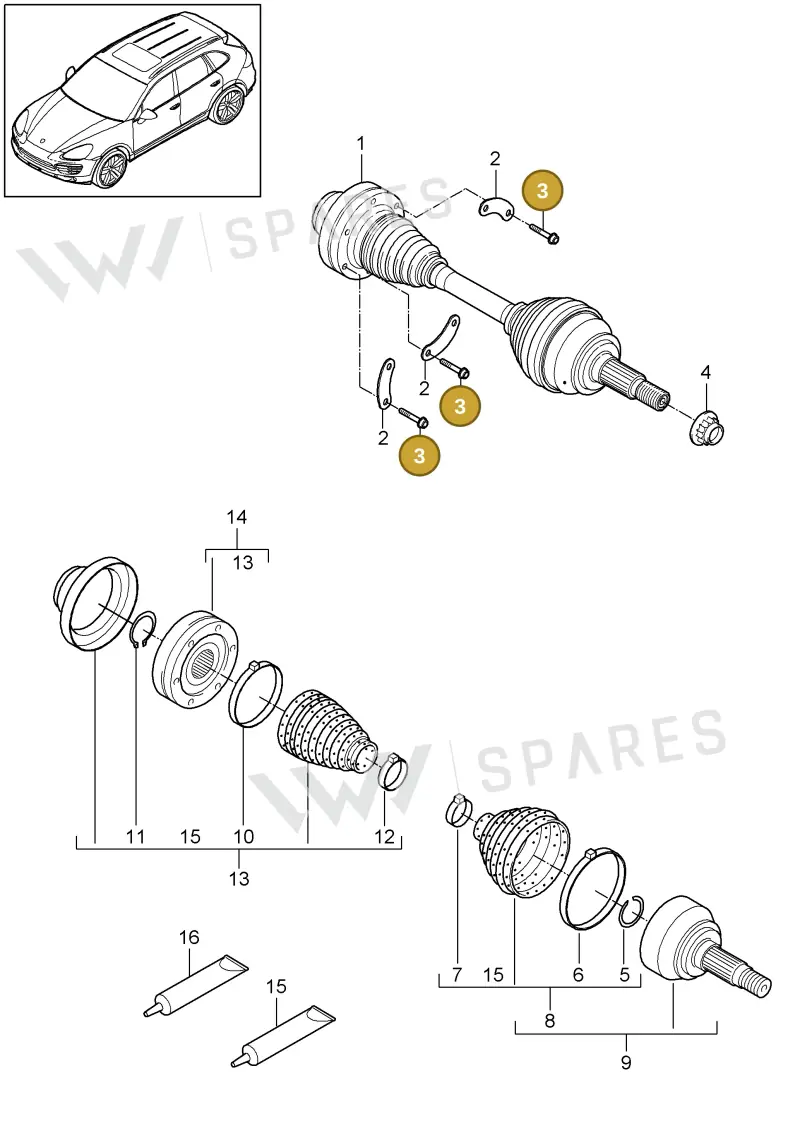 N10523402 — Porsche Cayenne (2010-2018) diagram p37401010, position 3