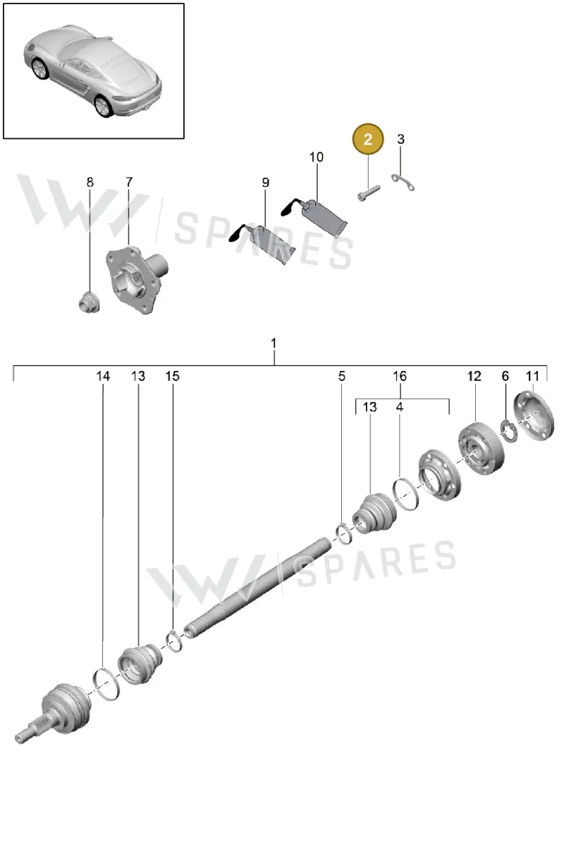 N10523402 — Porsche Cayman (2016-) diagram p50501030, position 2