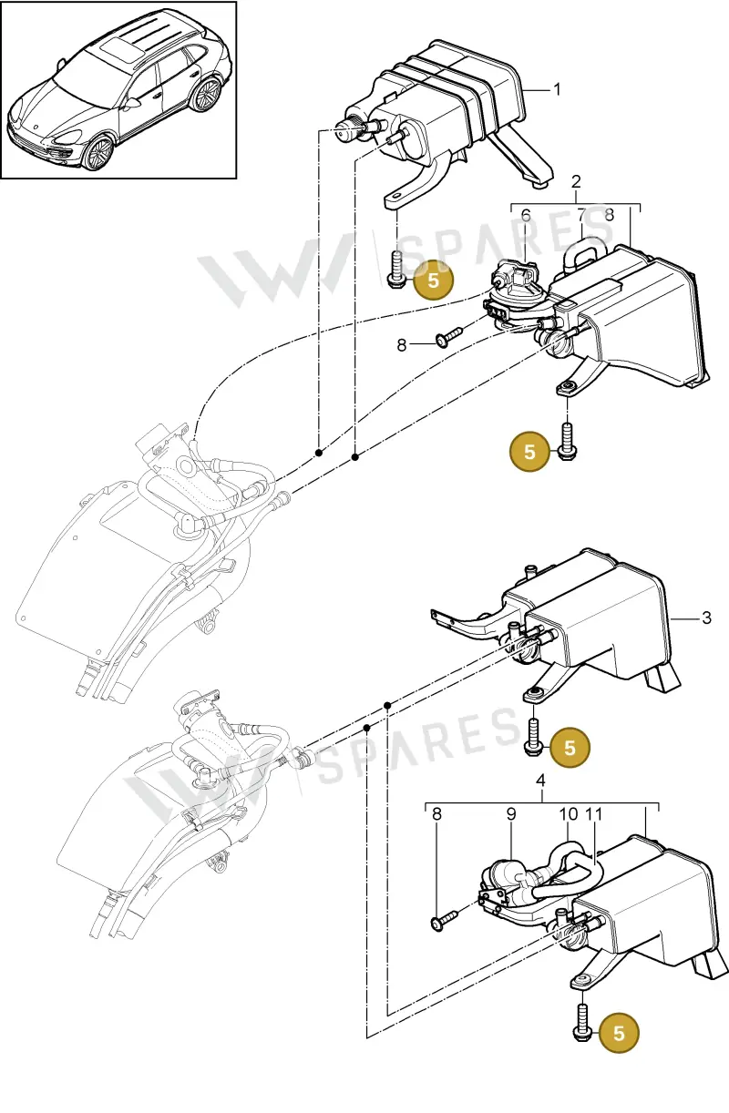 N10528402 — Porsche Cayenne (2010-2018) diagram p37201040, position 5