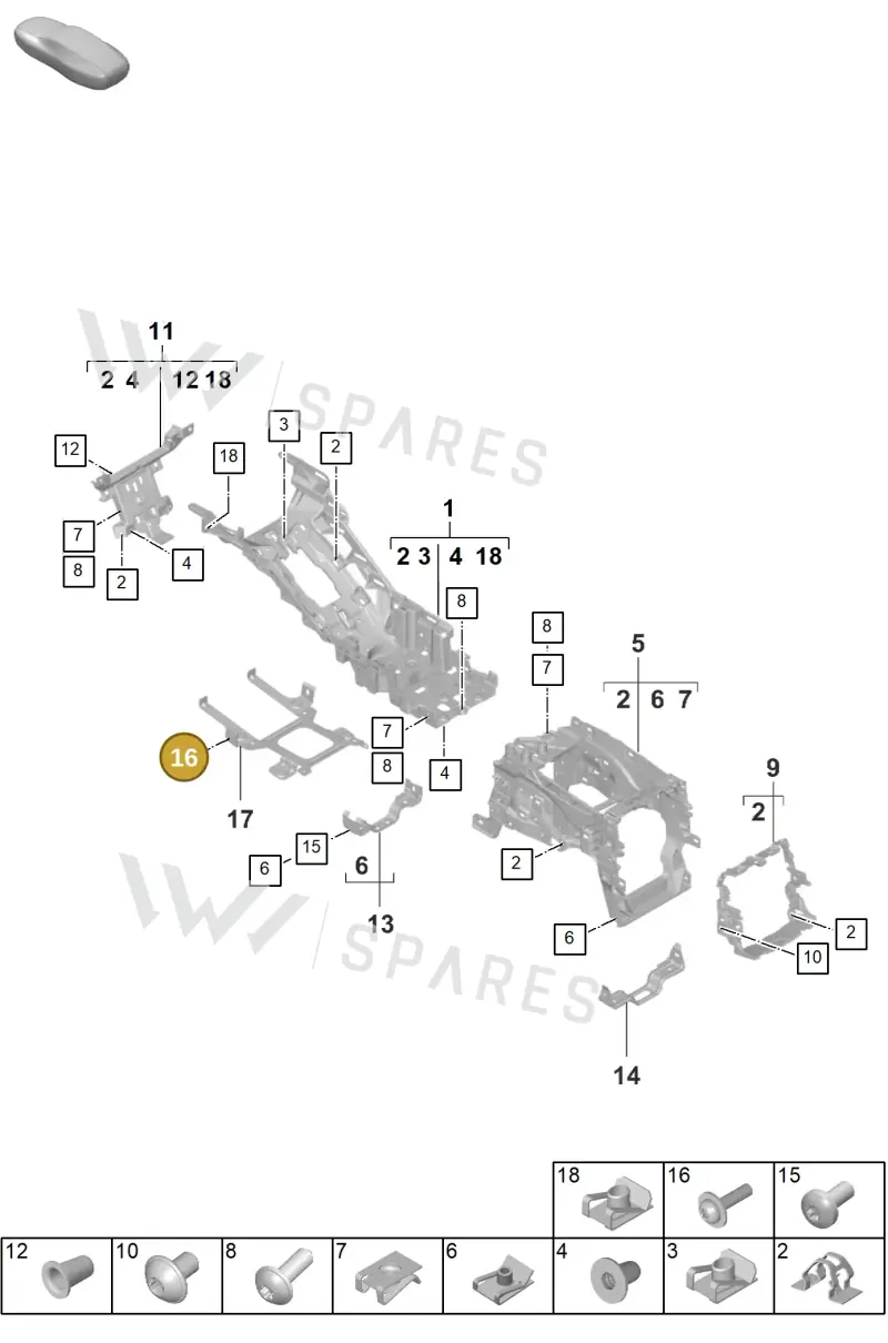 N10535502 — Porsche Taycan Sport Turismo (2023-) diagram p56809140, position 16