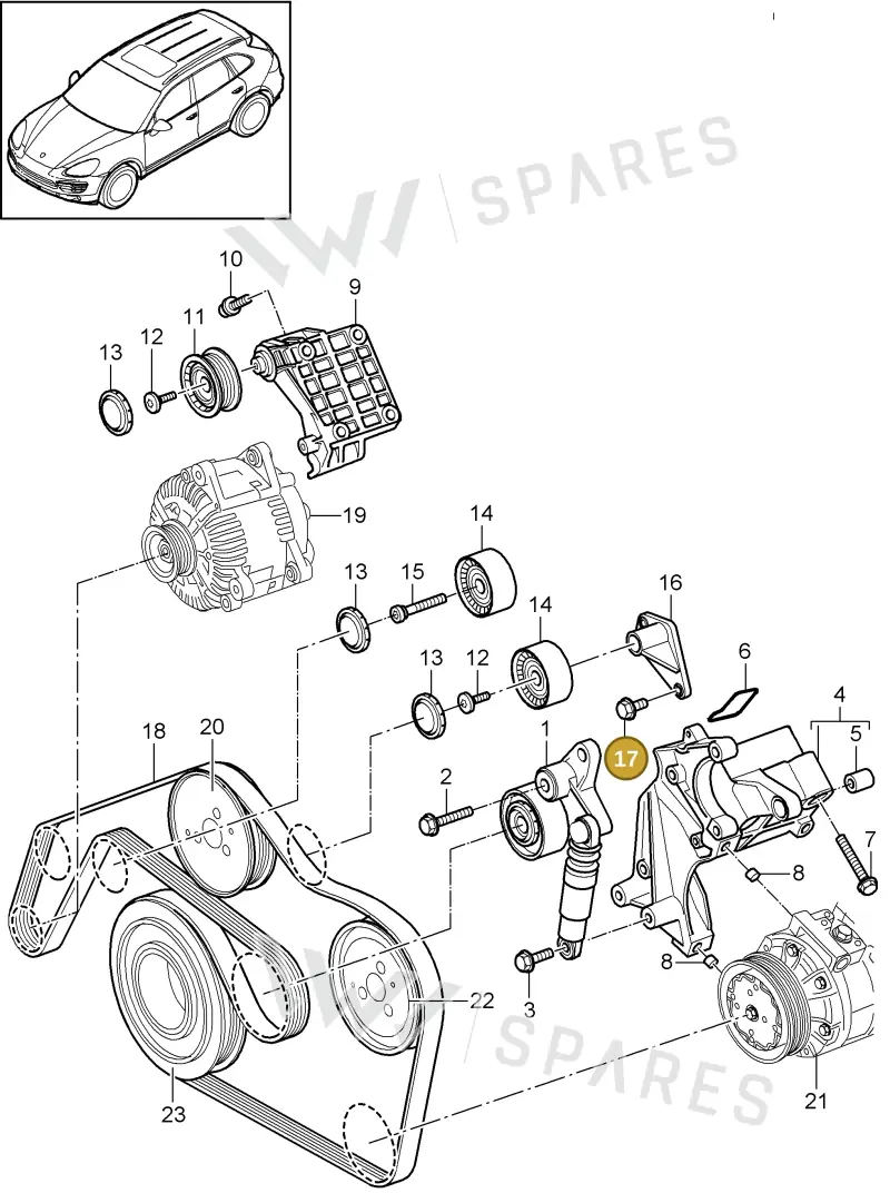 N10545402 — Porsche Cayenne (2010-2018) diagram p37102090, position 17