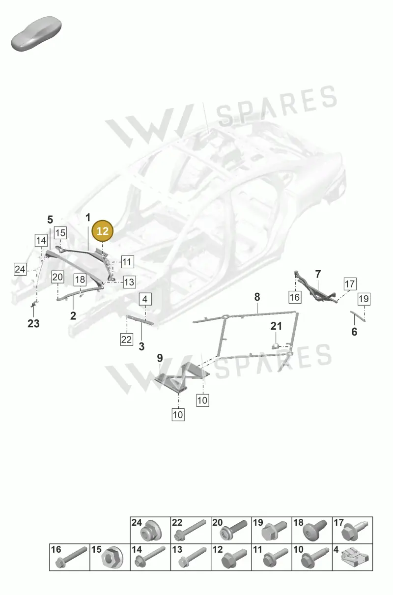 N10551901 — Porsche Panamera 4 Hybrid (2020-2023) diagram p58801150, position 12