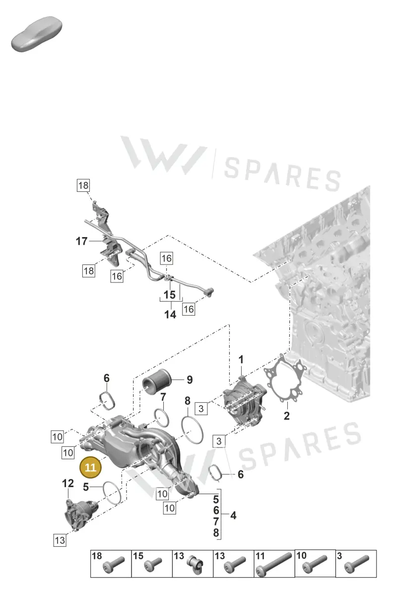 N10582103 — Porsche Panamera 4 Hybrid (2020-2023) diagram p58105000, position 11