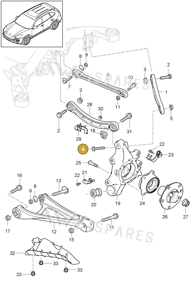 N10586902 — Porsche Cayenne (2010-2018) diagram p37501000, position 4