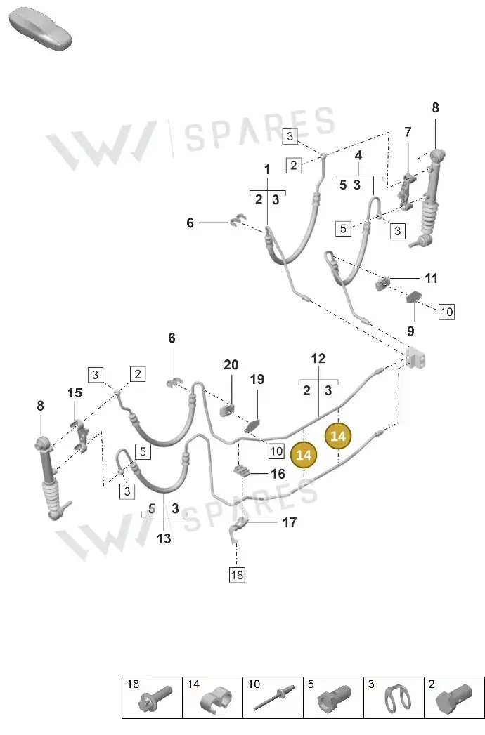 N10588701 — Porsche 992 Sport Classic (2020-) diagram p53402120, position 14