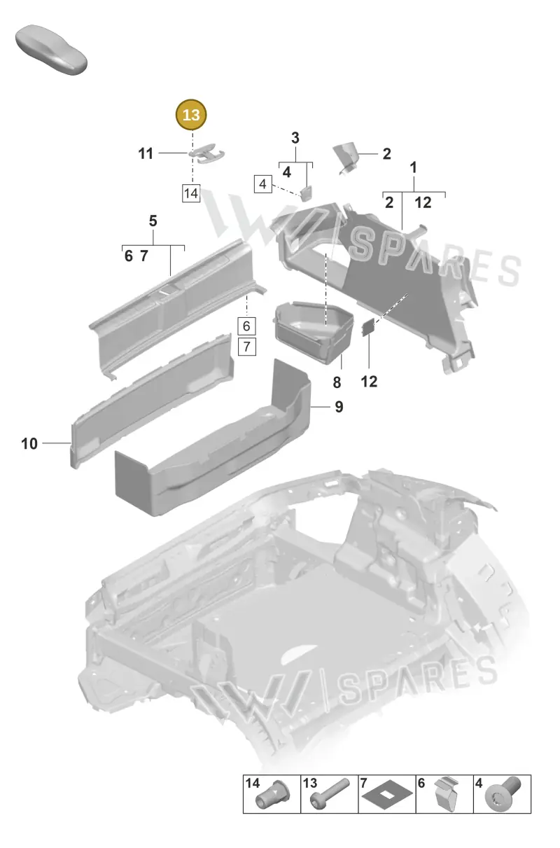 N10599501 — Porsche Taycan Sport Turismo (2023-) diagram p56807500, position 13