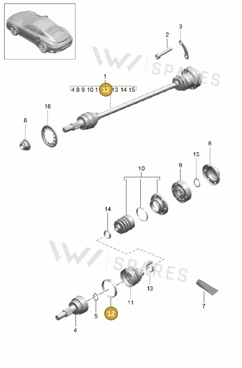 N10601501 — Porsche GT2 RS Clubsport (2013-2020) diagram p42401010, position 12