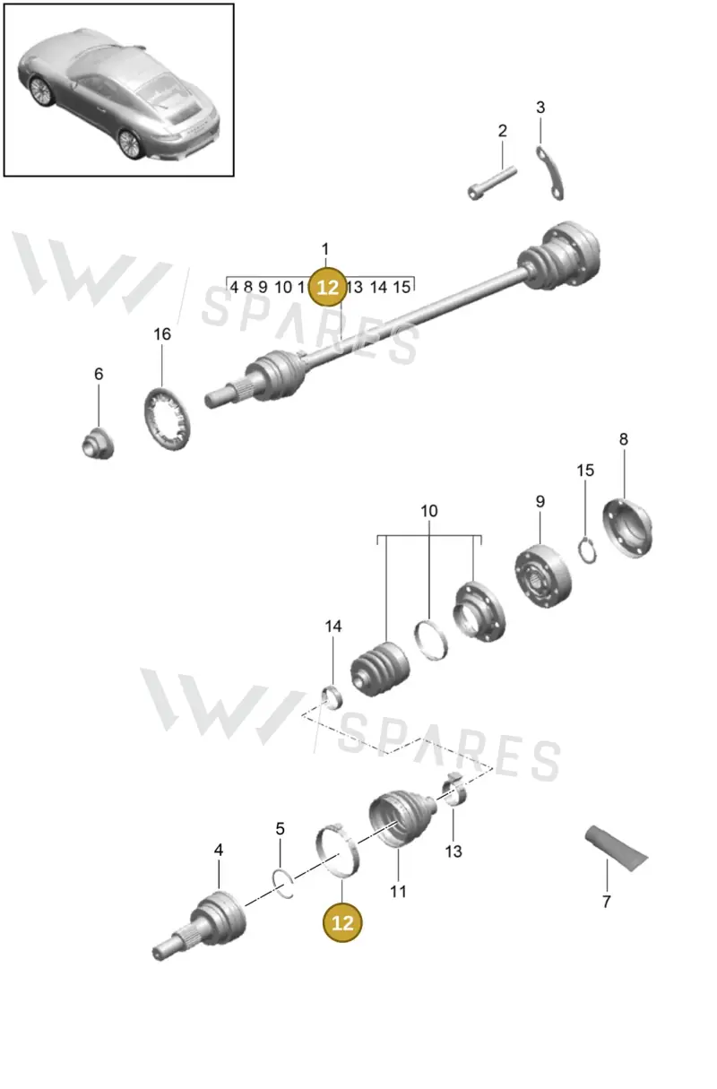 N10601501 — Porsche 991 II Carrera 4 (2016-2019) diagram p47401010, position 12