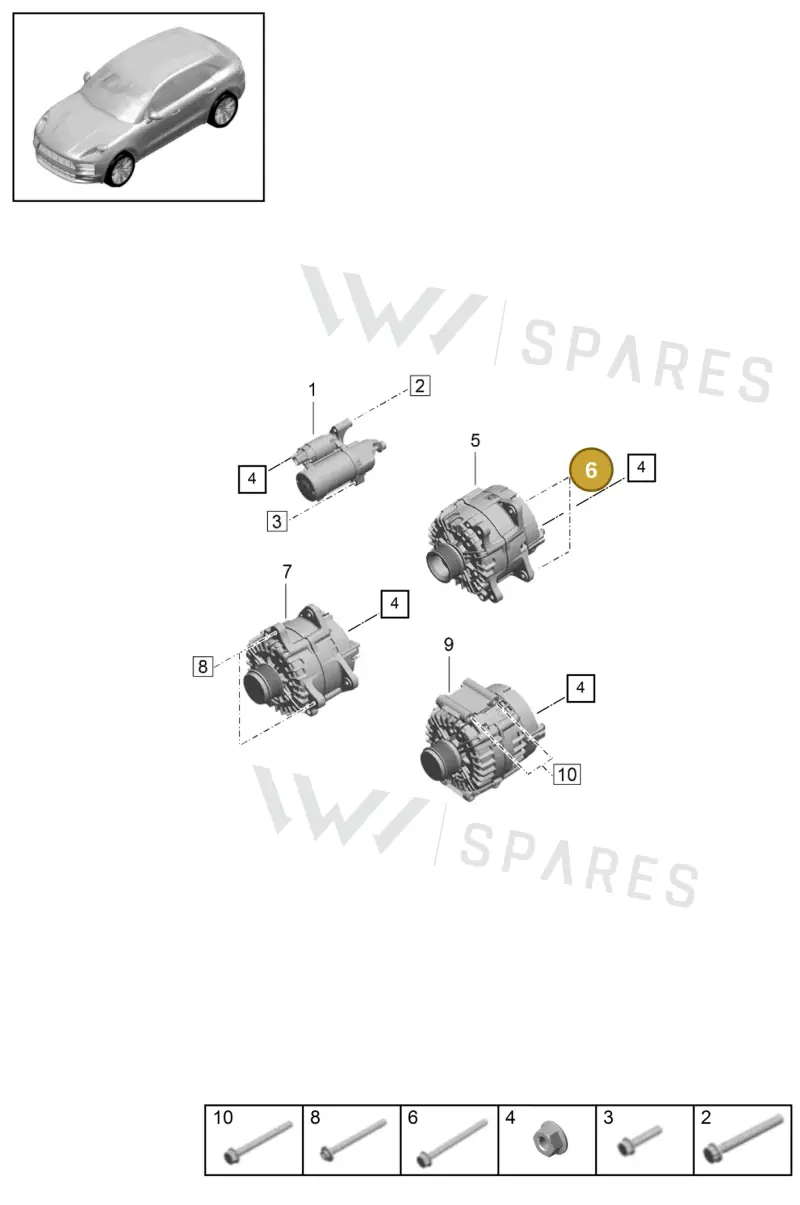 N10610001 — Porsche Macan R4 TFSI (2018-) diagram p52000178, position 6