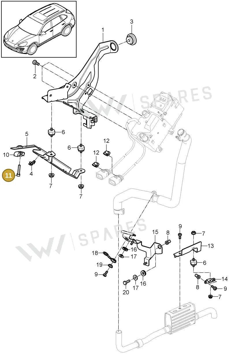 N10620901 — Porsche Cayenne (2010-2018) diagram p37813085, position 11