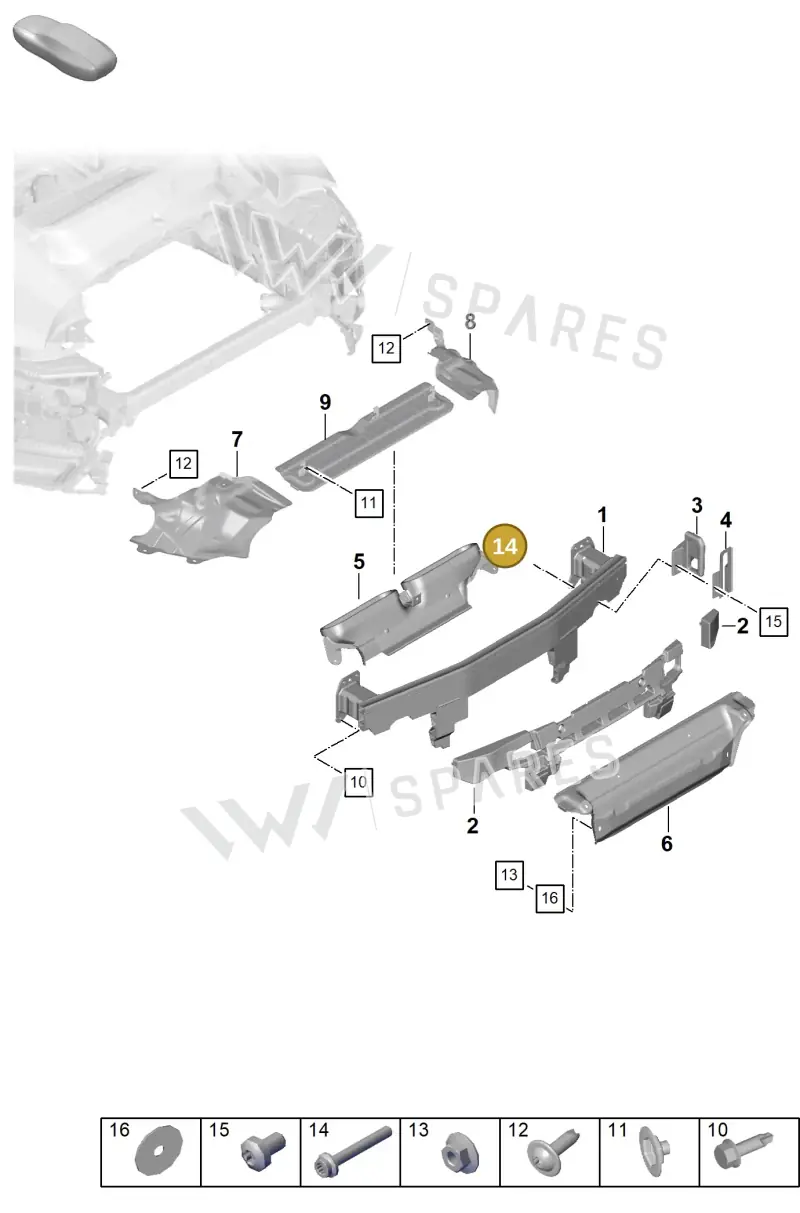 N10625901 — Porsche 992 Carrera 4 GTS (2018-2024) diagram p53802830, position 14
