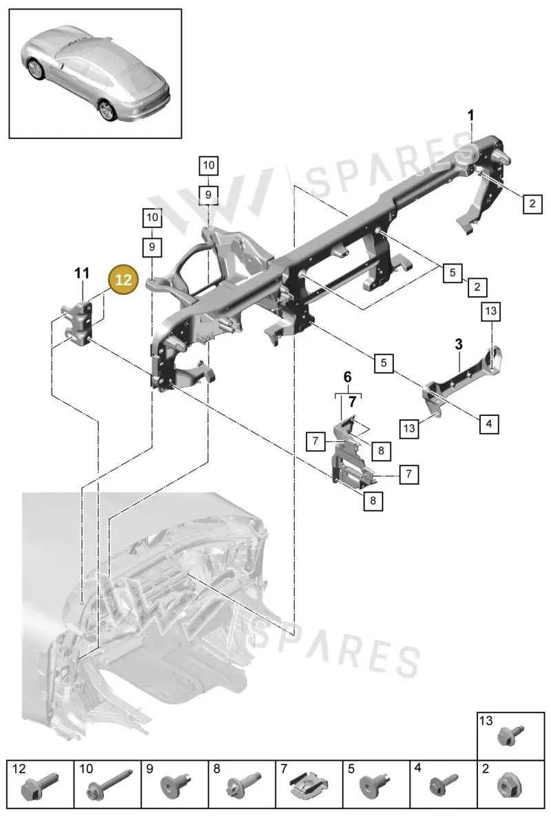 N10626602 — Porsche Panamera 4 Hybrid (2020-2023) diagram p49809020, position 12