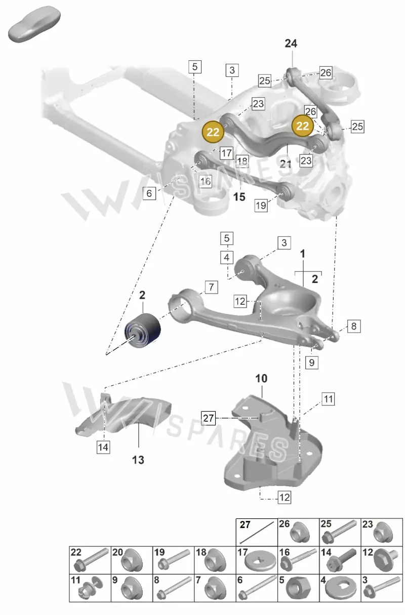 N10628601 — Porsche Taycan Sport Turismo (2023-) diagram p56501055, position 22