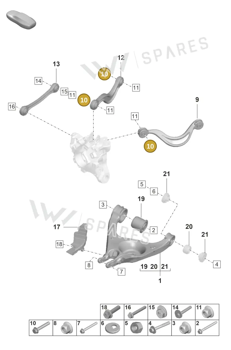 N10628601 — Porsche Panamera 4 Hybrid (2020-2023) diagram p58501050, position 10