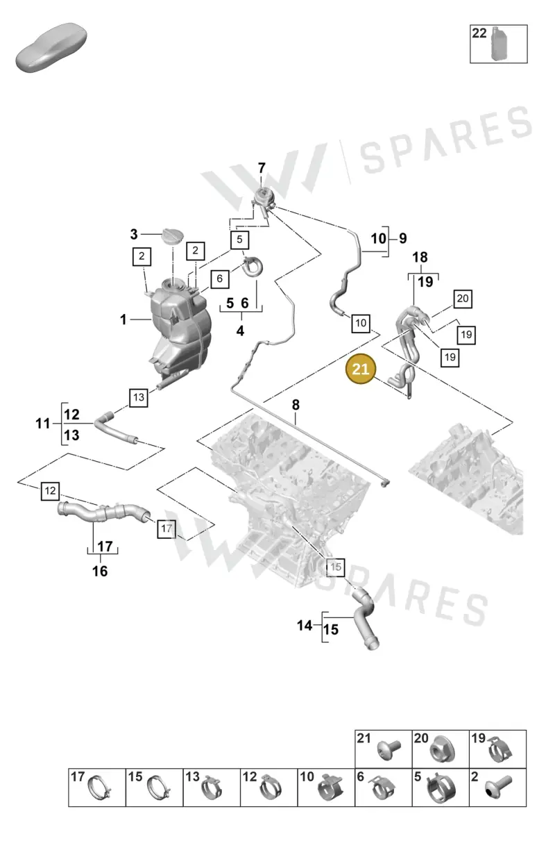 N10632003 — Porsche Panamera 4 Hybrid (2020-2023) diagram p58105300, position 21