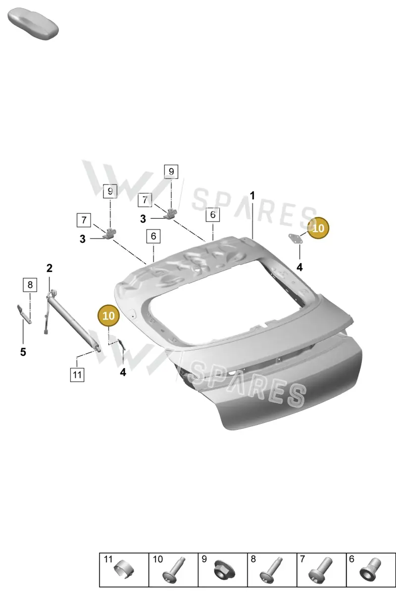 N10632004 — Porsche Taycan Sport Turismo (2023-) diagram p64803105, position 10