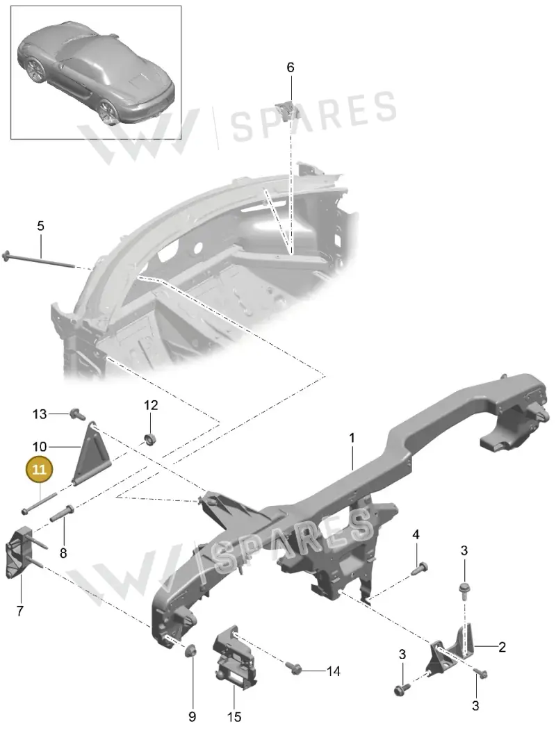 N10636601 — Porsche Boxster Spyder (2015-2016) diagram p46809015, position 11